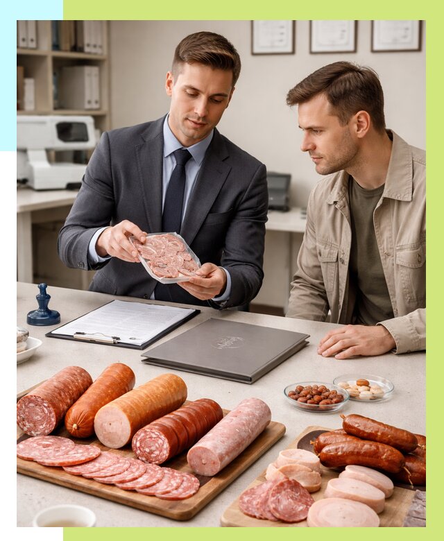 Сертификация колбасных изделий в Камышине от 7707 р. | Алешин-Кмш