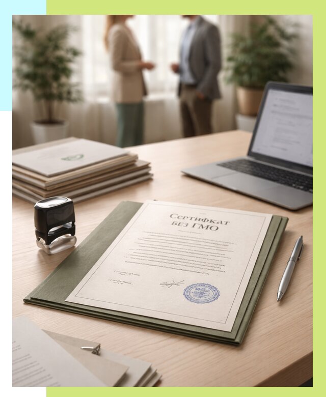 Сертификат без ГМО в Камышине от 7707 р. оформить срочно Алешин-Кмш