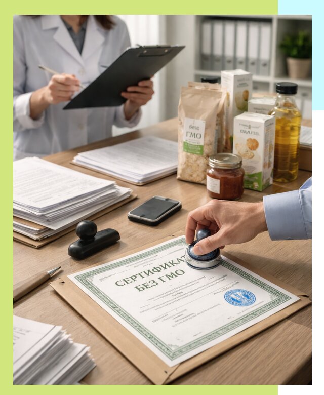 Получение сертификата Без ГМО для продукции в Камышине